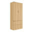 Armoire de rangement autoportante cannelée autoportante 70,9 po x l 31,5 po avec 2 portes et 2 tiroirs