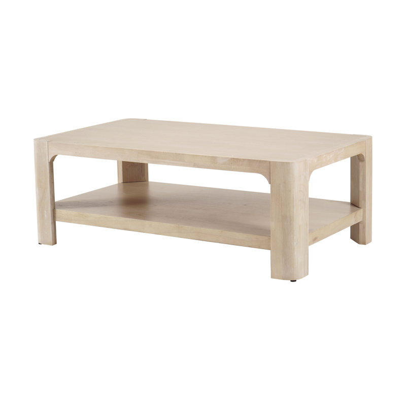 Burroughs Coffee Table With Open Shelf, Weathered Sand, Weathered Sand