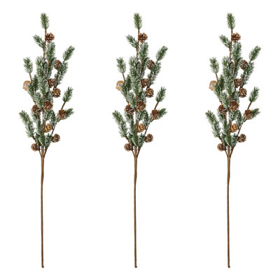 30" Artificial Icy Pine Cone Holiday Spray