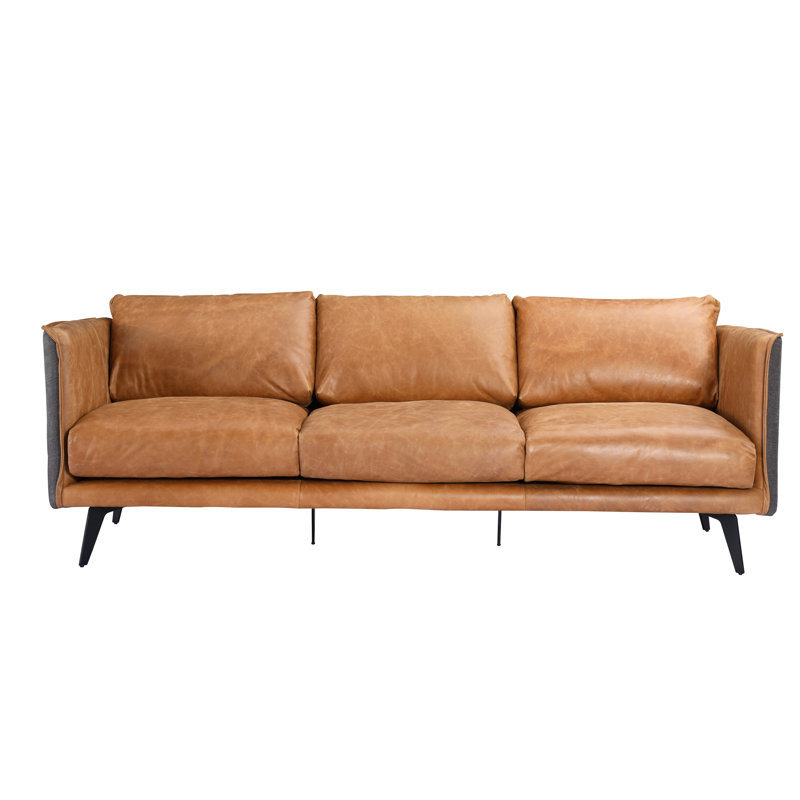 MESSINA LEATHER SOFA COGNAC
