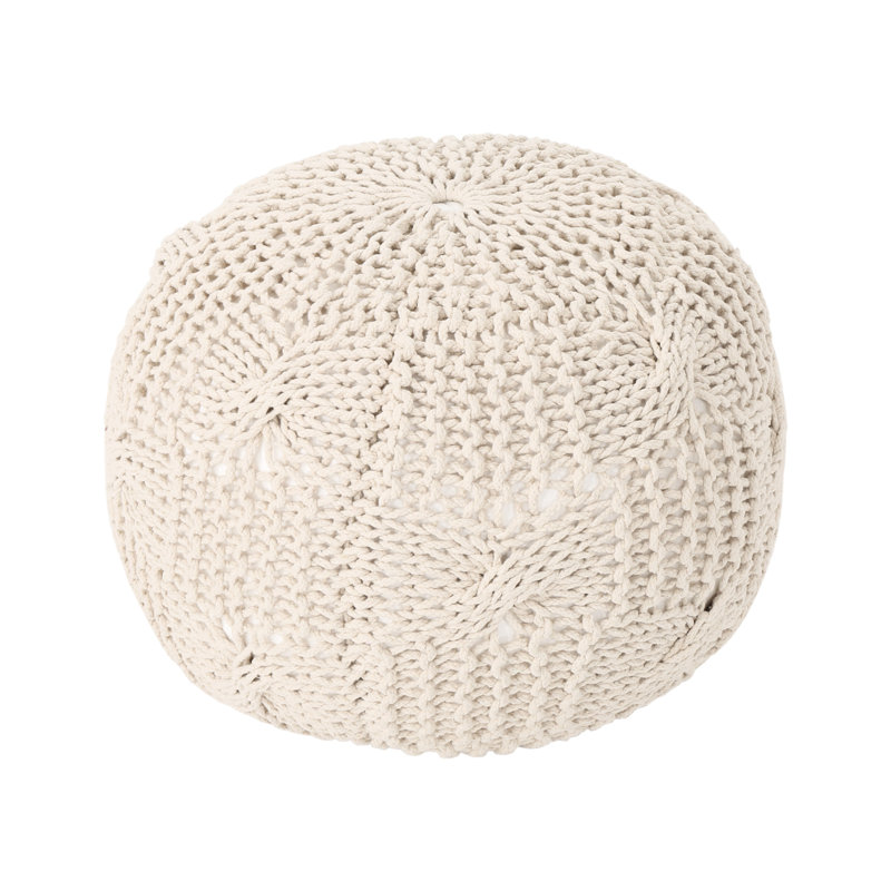 Pouf rond en coton Bordeaux