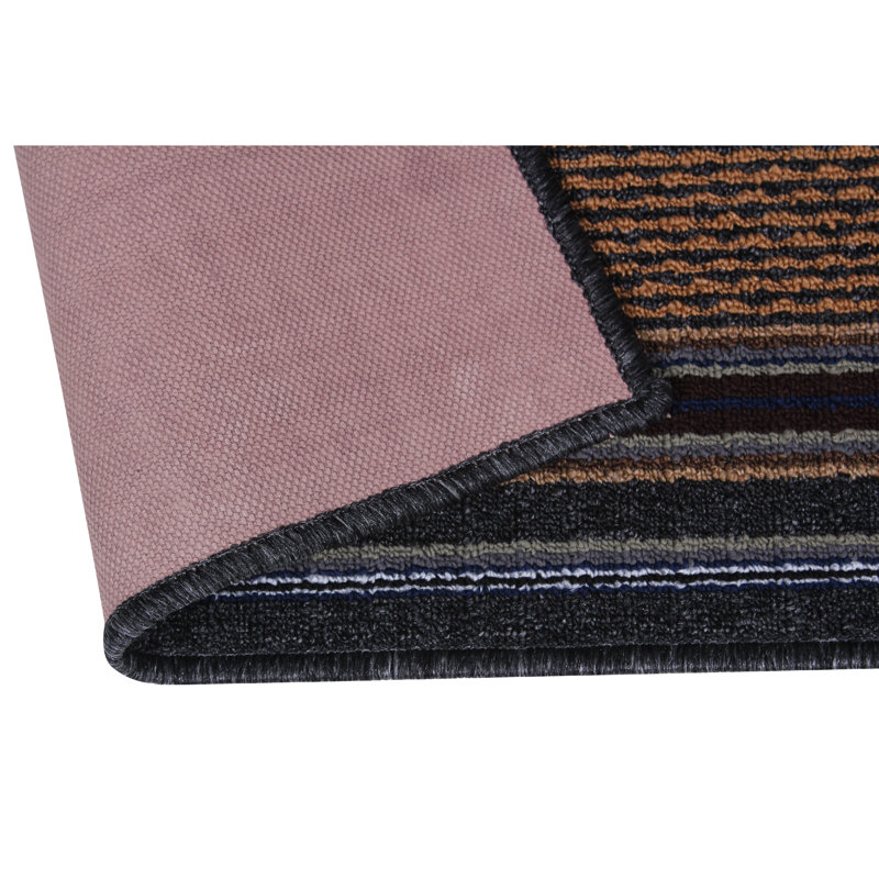Tapis rayé gris foncé, Rectangle 2 pi x 3 pi