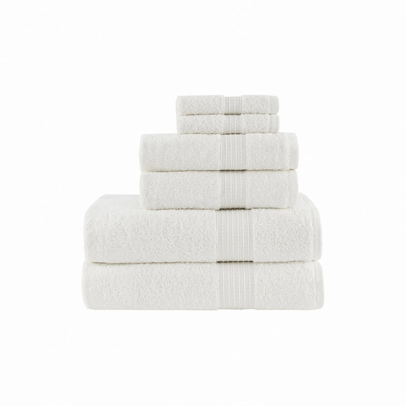 Ensemble de 6 serviettes en coton, Blanc
