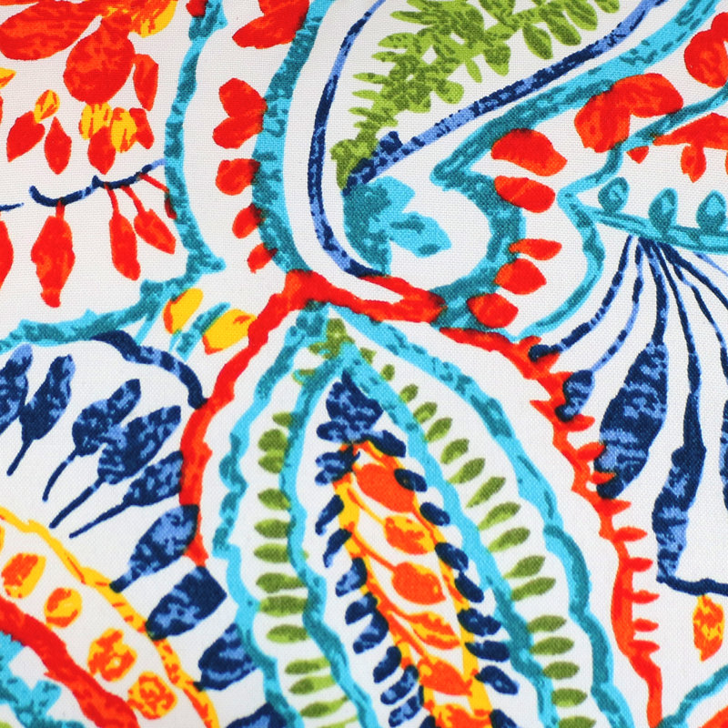 16" Bold Paisley Polyester Square Outdoor Throw Pillows, Set of 2