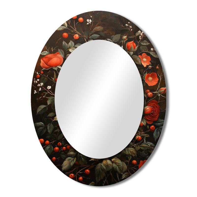 Miroir mural rétro avec composition de ténèbres rétro, 43 po x 33 po