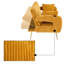 Canapé-lit convertible en velours avec 2 coussins et porte-gobelets Corduroy-130165166