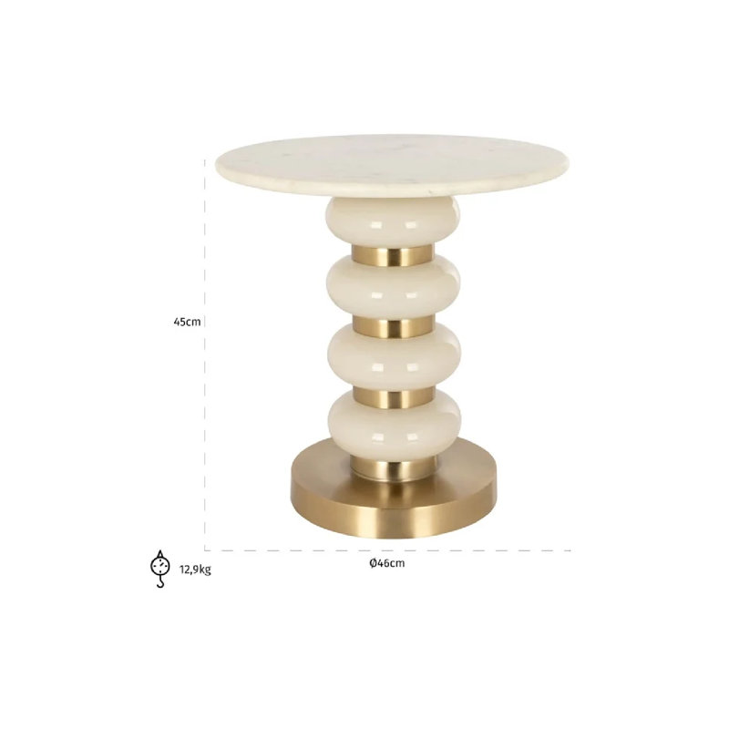 Table de bout en marbre, Blanc