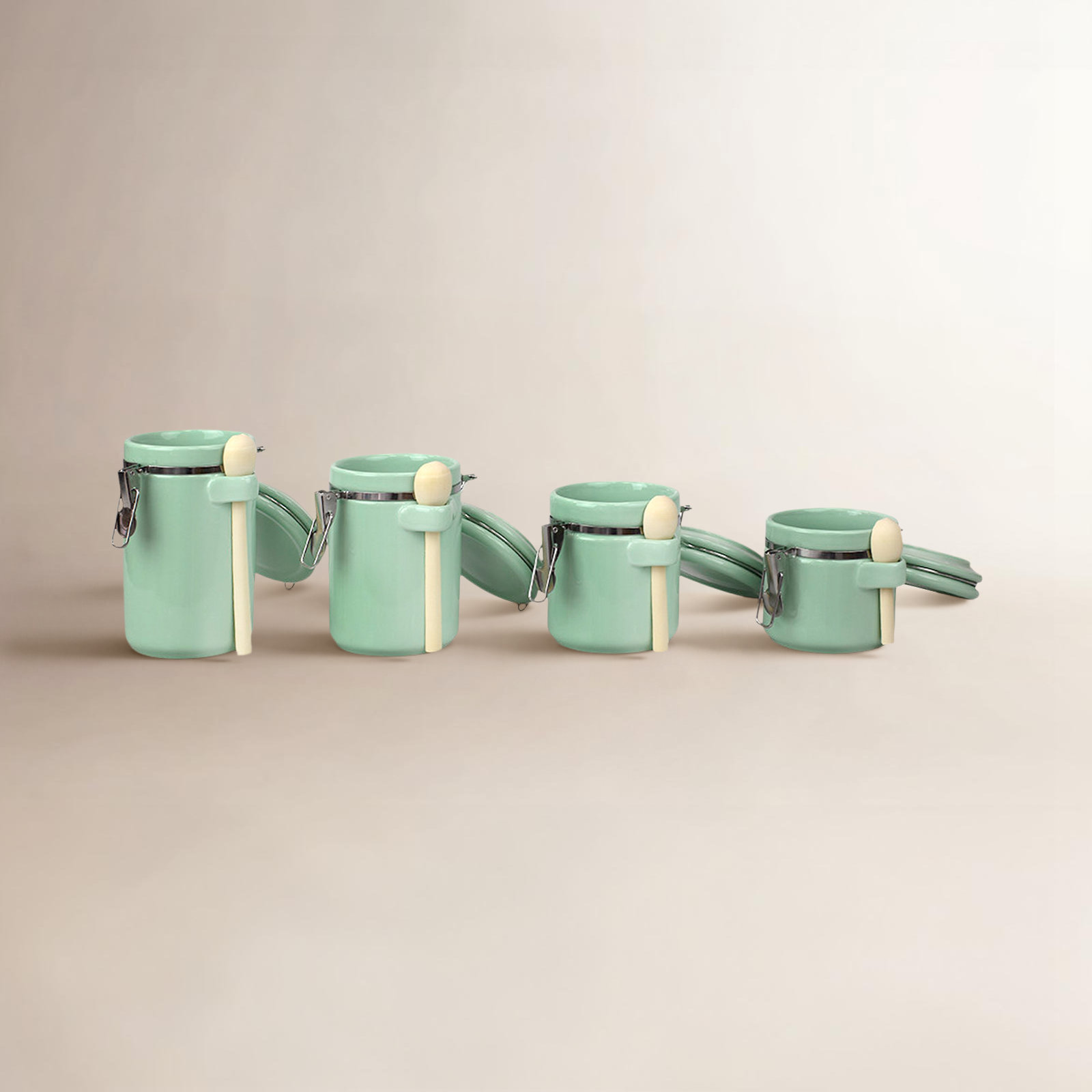 Glass Canister - Set of 4, Mint