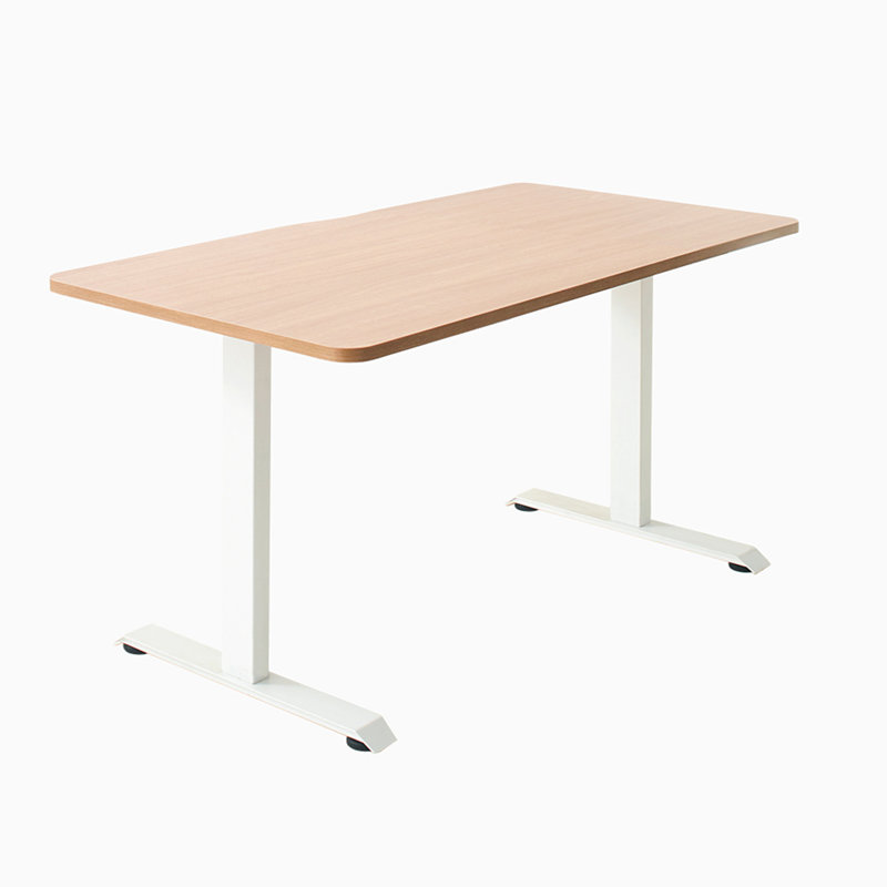 Bureau d'ordinateur avec pieds en bois et métal