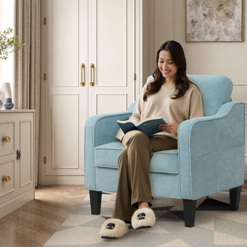 Upholstered Armchair, Green