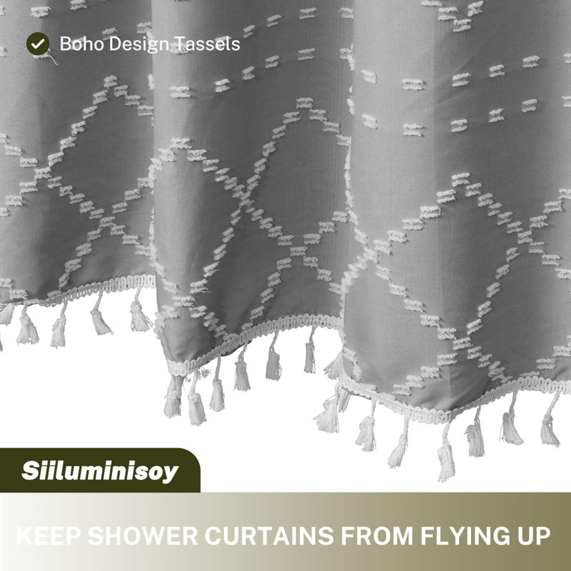 Fabric Shower Curtain, Grey
