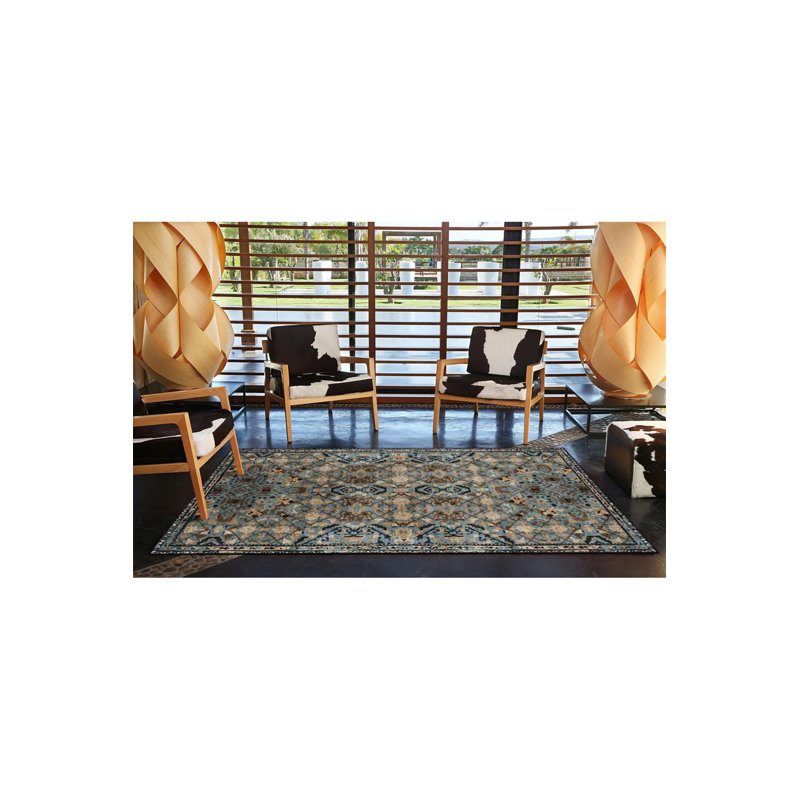 Tapis décoratif moderne à nœuds lavable à la machine, Sous-tapis carré 3 pi 11 po inclus