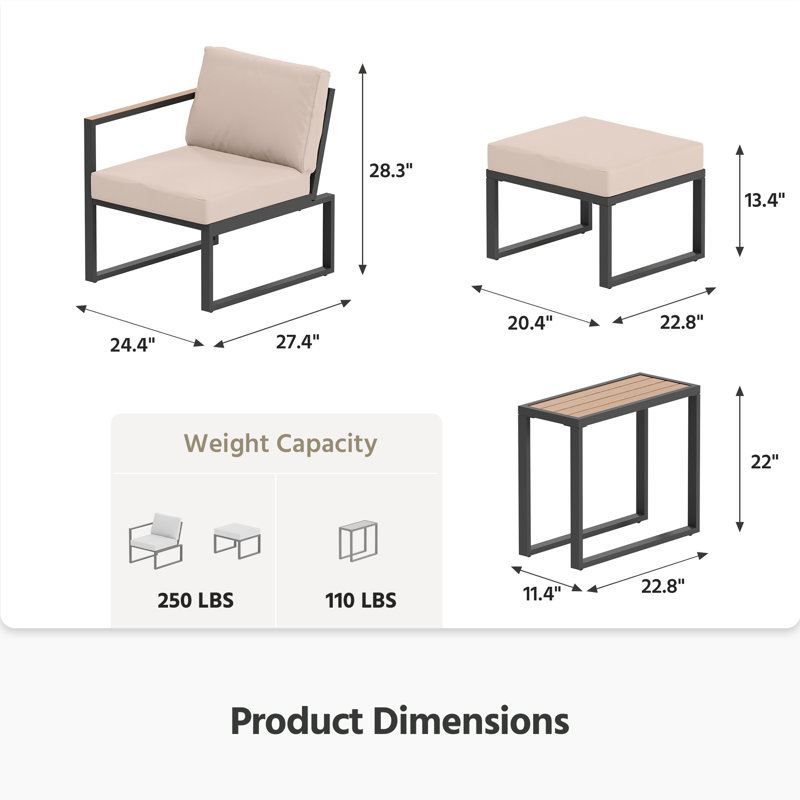 Ensemble de canapé modulaire 5 pièces avec coussins