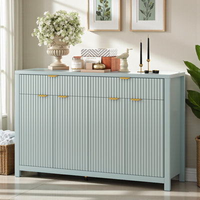 Lateasa Fluted Sideboard with Drawers, Doors & Adjustable Shelves