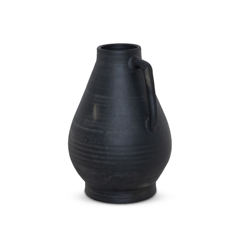Sesto 16.5'' Terracotta Table Vase, Aged Black