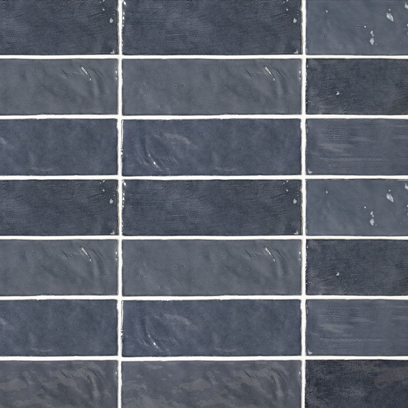 Artisanal 2.5X8 Ceramic Subway Wall Tile , Blue