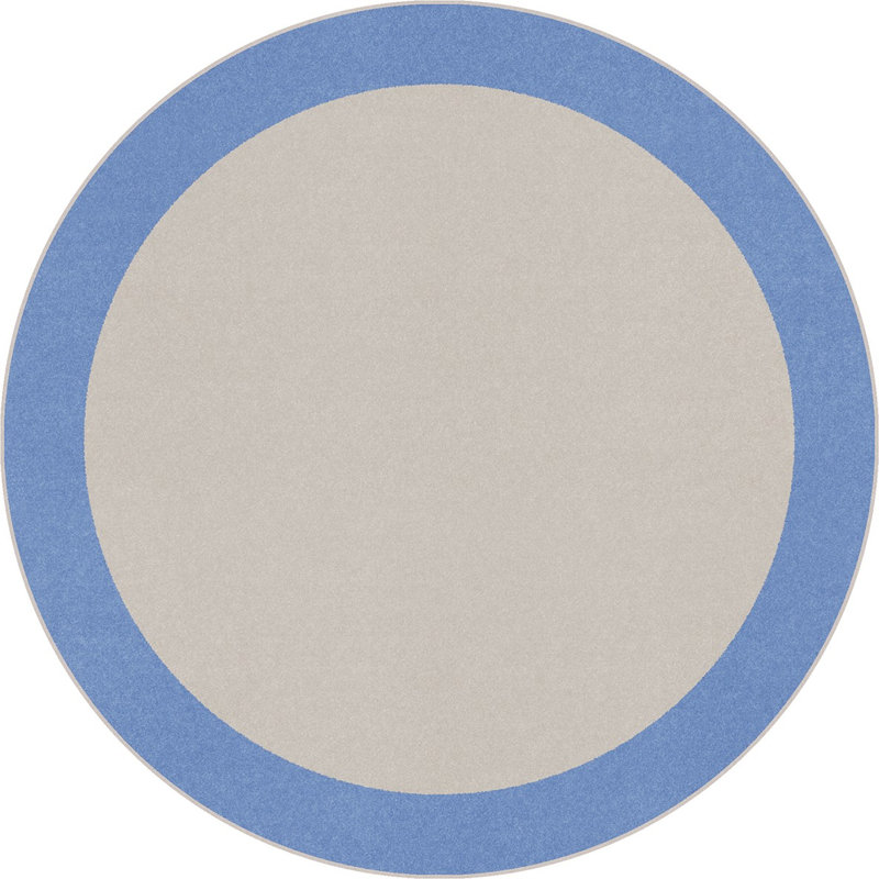 Tapis en nylon touffeté fabriqué à la machine en bleu clair, Rond 7 pi 7 po