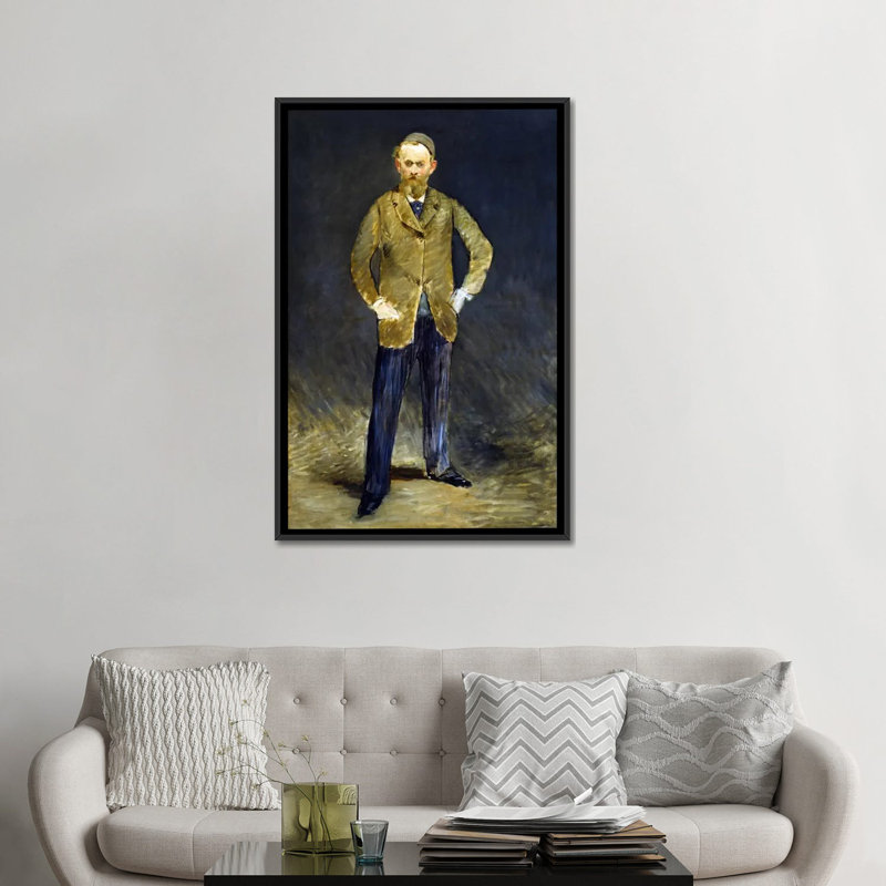 «The Self Portrait» par Edward Manet - Impression sur toile tendue sur toile tendue avec châssis, Toile avec cadre noir
