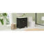 Meuble-lavabo de 30 po avec lavabo en céramique, armoire de salle de bain simple noire moderne avec 2 portes et une tablette, portes à fermeture douce-1535771778
