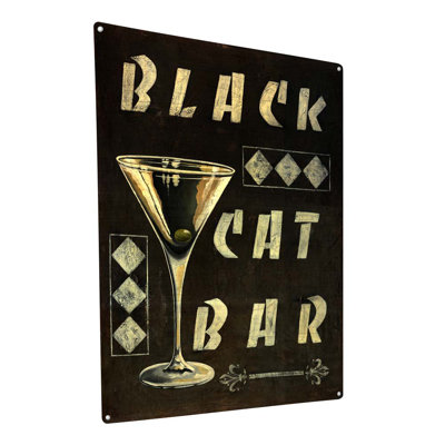 «Black Cat Bar», impression sur métal