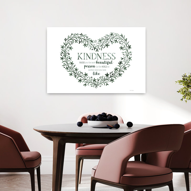 Kindness Heart 1 Piece Wrapped Canvas Wall Art, 60.96cm H x 91.44cm W