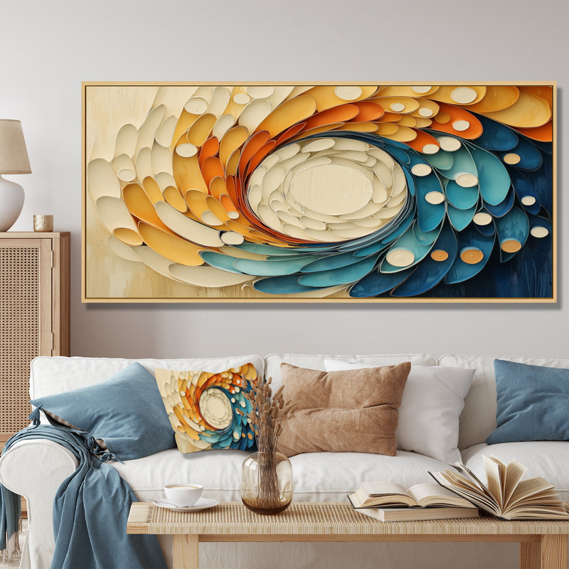 Biomorphism Vortex Of Nature II - Biomorphism, art mural, H 28 po x l 60 po, Cadre flottant, Naturel