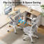 Chaise de bureau, chaise de bureau ergonomique avec support lombaire réglable, chaise d'ordinateur en filet haut dossier avec dossier pivotant pivotant réglable à mi-hauteur, fauteuils rabattables avec accoudoirs, fauteuil de direction pour bureau pers-921462967