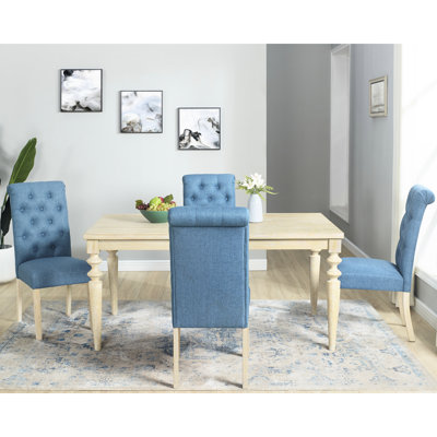 5 Dining Compilation: Rectangular Table, 4 Blue Chair Options Elegant : Table And Chairs In & Brown