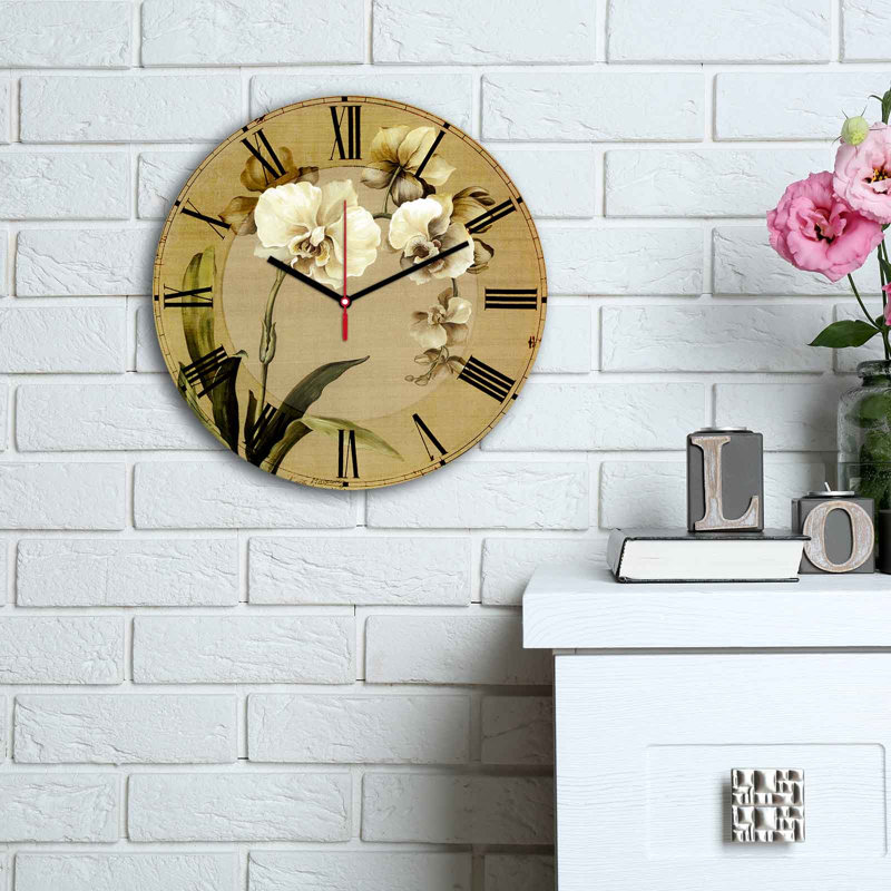 Horloge murale élégante Elegant, 11,8 pouces de diamètre | 100% panneau de fibres à densité moyenne avec une épaisseur de 0,2 pouce | Design élégant pour la maison ou le bureau | La montre moderne ajoute de la sophistication à n'importe quel espa