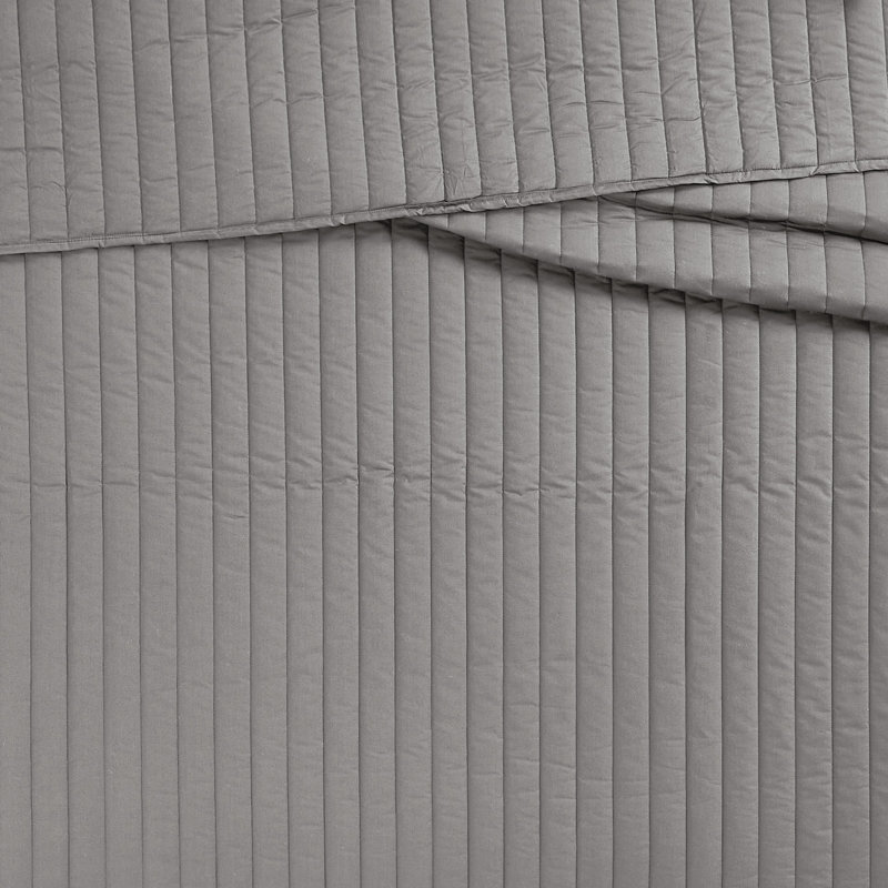 Cotton Standard Quilt, Full / Queen Quilt + 2 Standard Shams, Grey