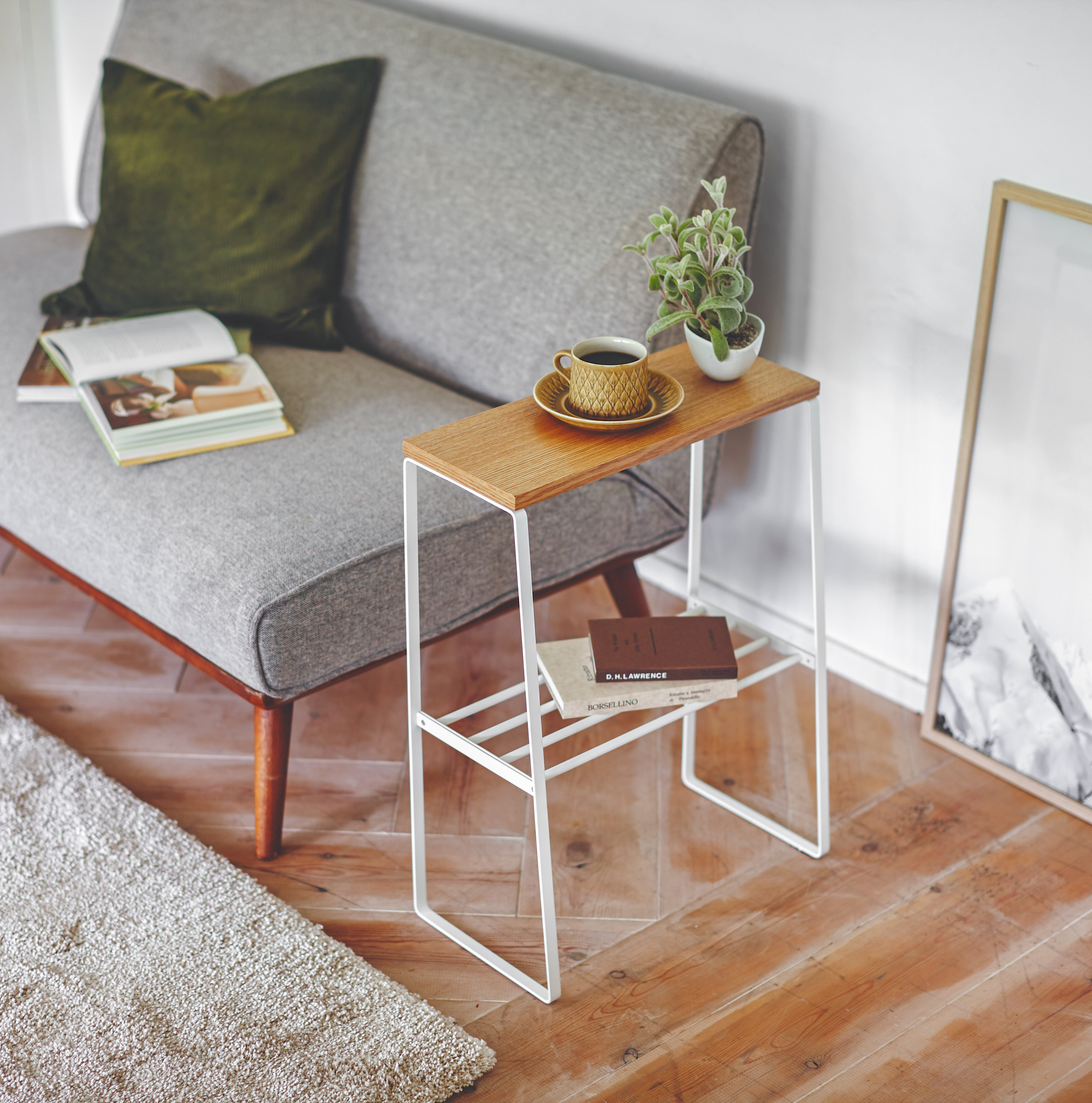 Yamazaki narrow living room end table discount