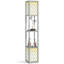  2-Light Modern Floor Lamp with Shelves for Living Room, Bedroom, Black-965953148