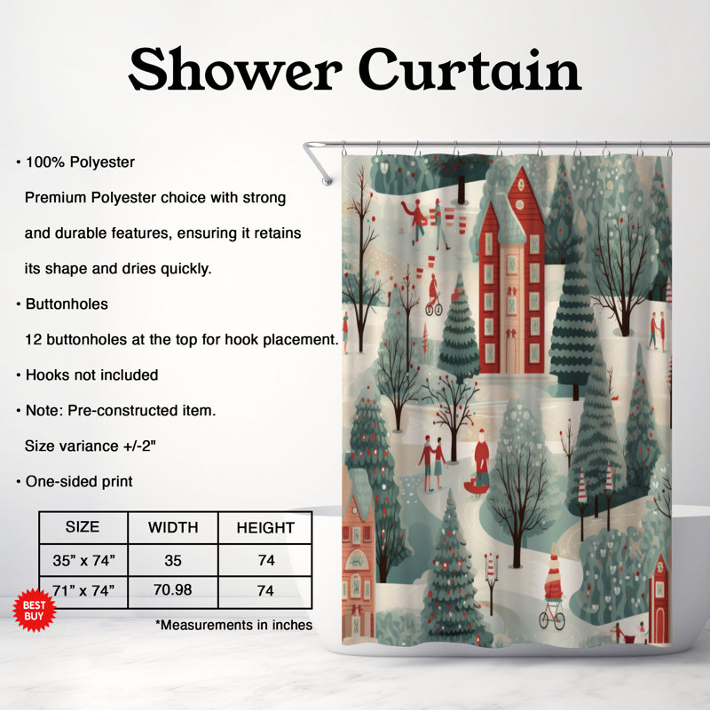 Rideau de douche Sweet Track - Premium, H 74 po x l 71 po