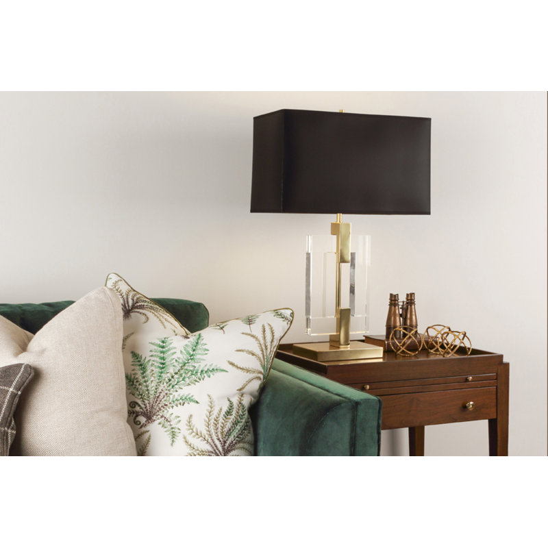 Lampe de table Lincoln, Laiton / transparent, Noir opaque