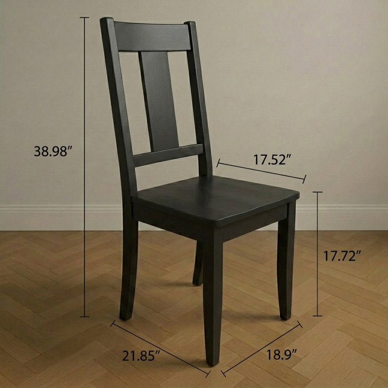 Chaise de salle à manger en bois massif Hadley au fini blanc, ensemble de 2, Blanc antique