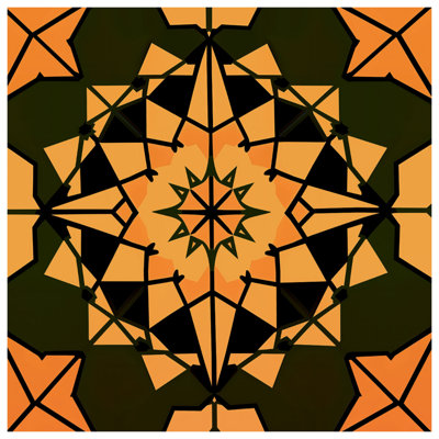Édredon orange avec kaléidoscope géométrique