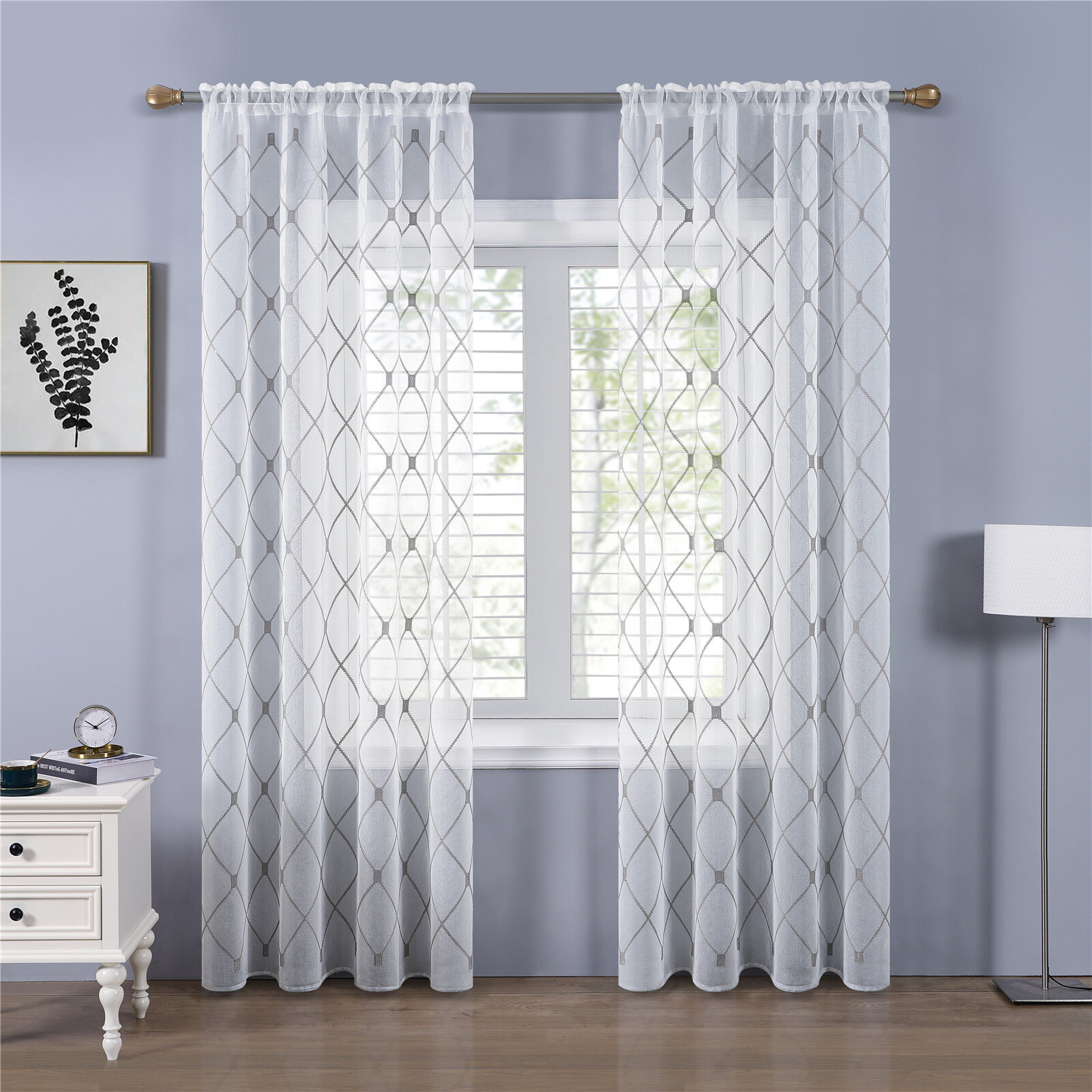 George Oliver Knarr Polyester Semi Sheer Curtain Pair & Reviews | Wayfair