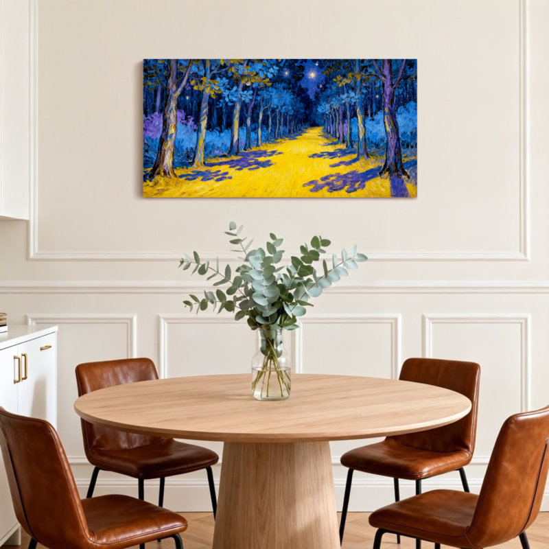 Paysage et nature Chemin forestier de rêve sous un ciel étoilé, H 16 po x l 32 po