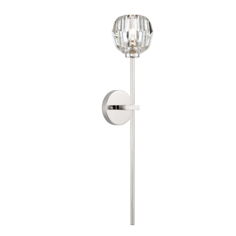 Gerdes Wall Sconce, Polished Nickel, 24" H x 5" W x 5.5" D