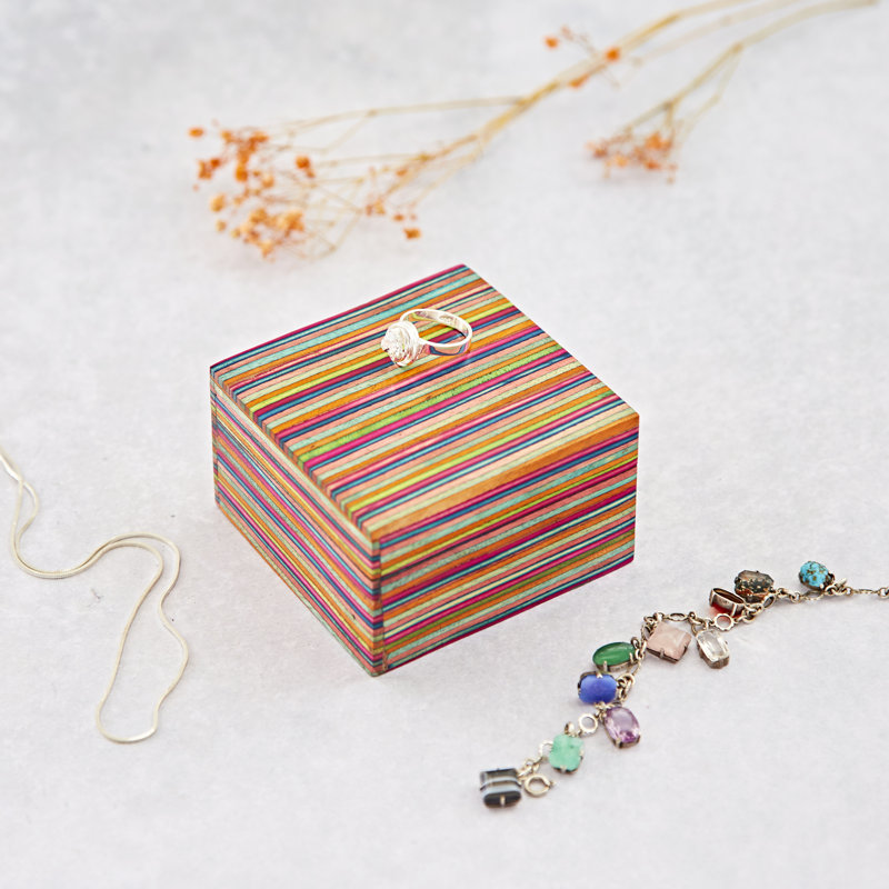 Multicoloured Papri Wood Trinket Box