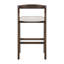 Tabouret d'intérieur en bois d'hévéa avec revêtement beige (ensembles de 2 pièces)-1500786131
