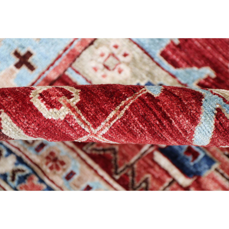 High-Quality Hand-Knotted Red And Camel Area Rug