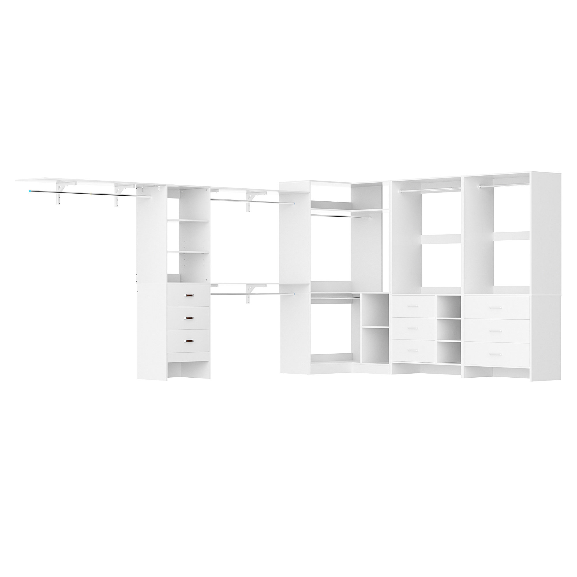 Homieasy 127.5” x 86.8” Closet System with Wooden Drawers(Adjustable ...