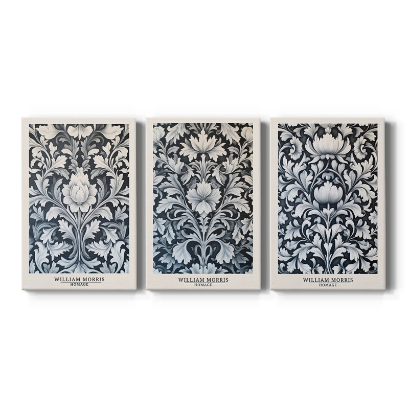 WM MORRIS Series DCCXLIX  -Custom Wrapped Gallery Canvas - 3 Pieces, 36" H x 72" W