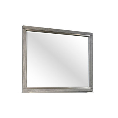 Gray Landscape Wood Beveled Dresser Mount Mirror | Gift Idea