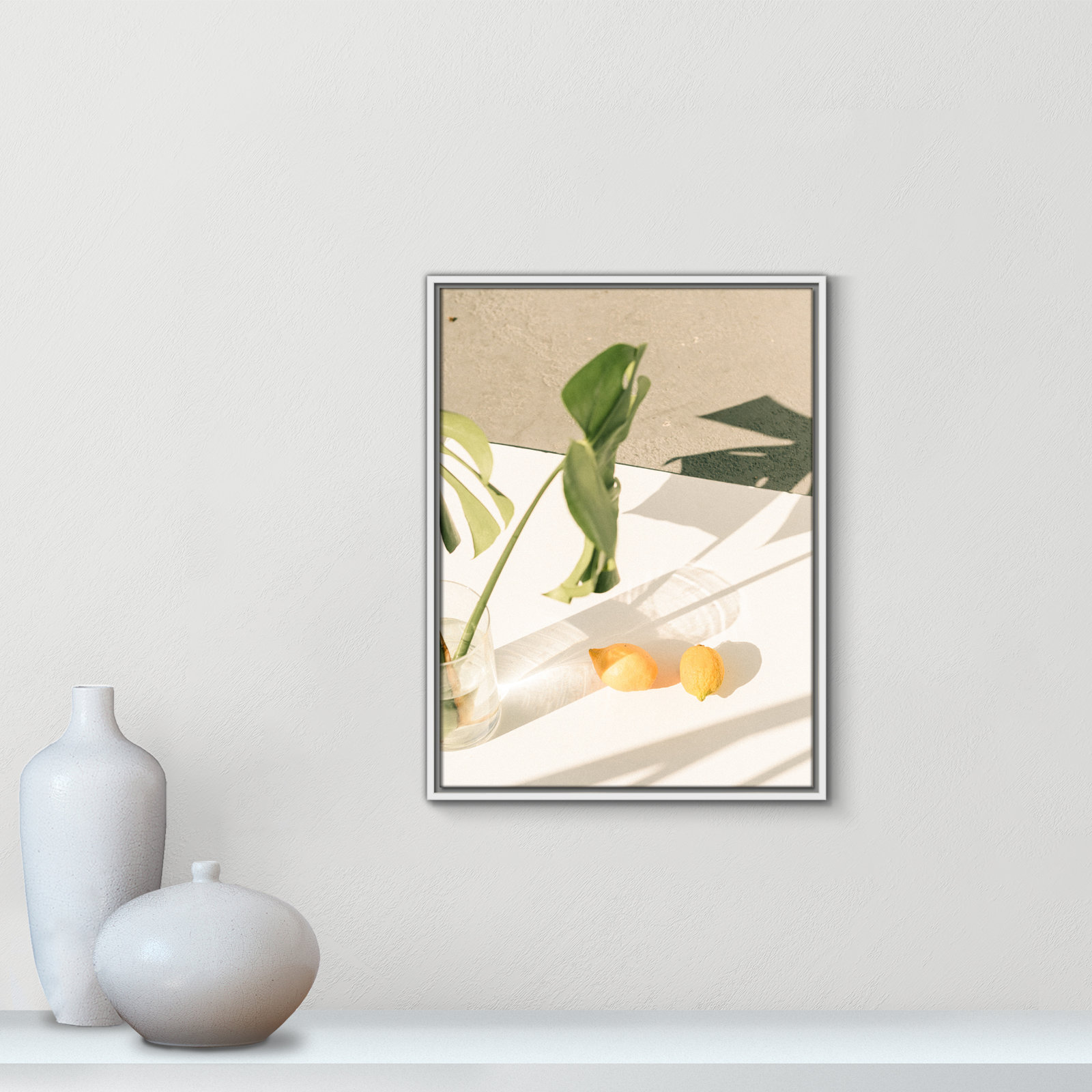 Citrus and Palms Print, 25.5'' H x 19.5'' W x 2'' D, White Framed