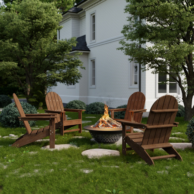Freedom 4-Piece Traditional Adirondack Conversation Set, Tudor Brown