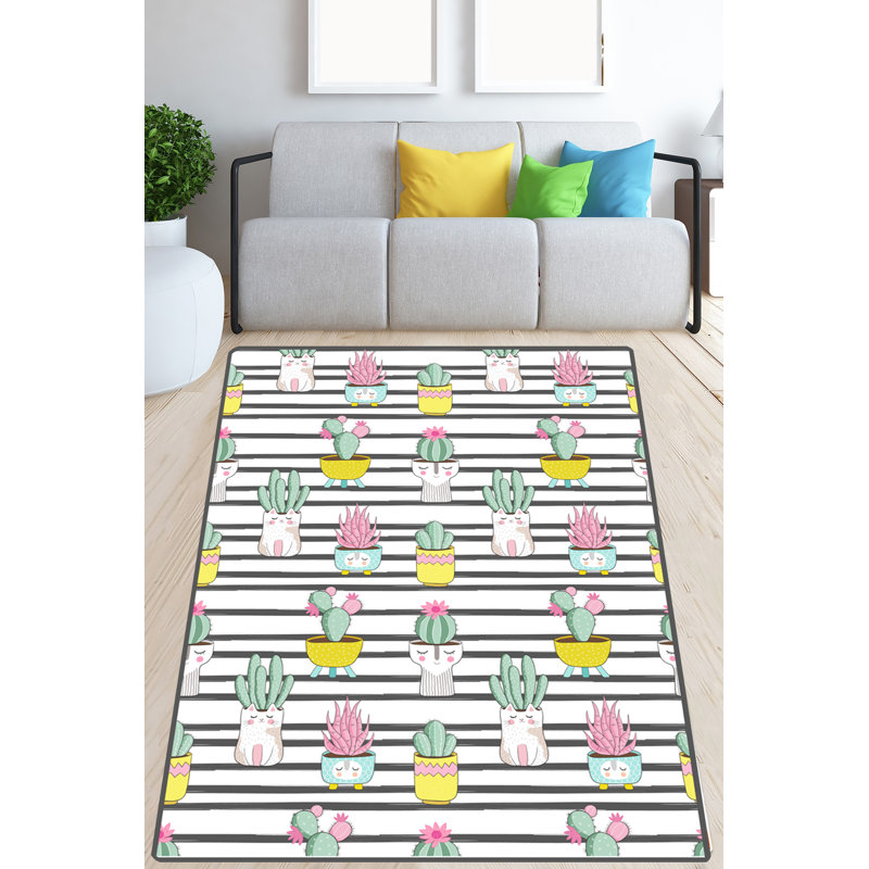 Durable Hall Carpet (4.9 x 6.6 ft), 100% Polyester, 0.4 in Pile Height | Antibacterial, Non-Slip Underside, Machine Washable at 86°F | Perfect for High Traffic Areas, Easy Care & Stylish Home Décor