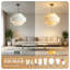 Lustre côtier à 5 niveaux, luminaire suspendu bohème moderne de 13 pouces avec abat-jour en peluche, lampe suspendue tambour réglable pour la chambre à coucher, la salle à manger, l'entrée de l'îlot de cuisine, blanc