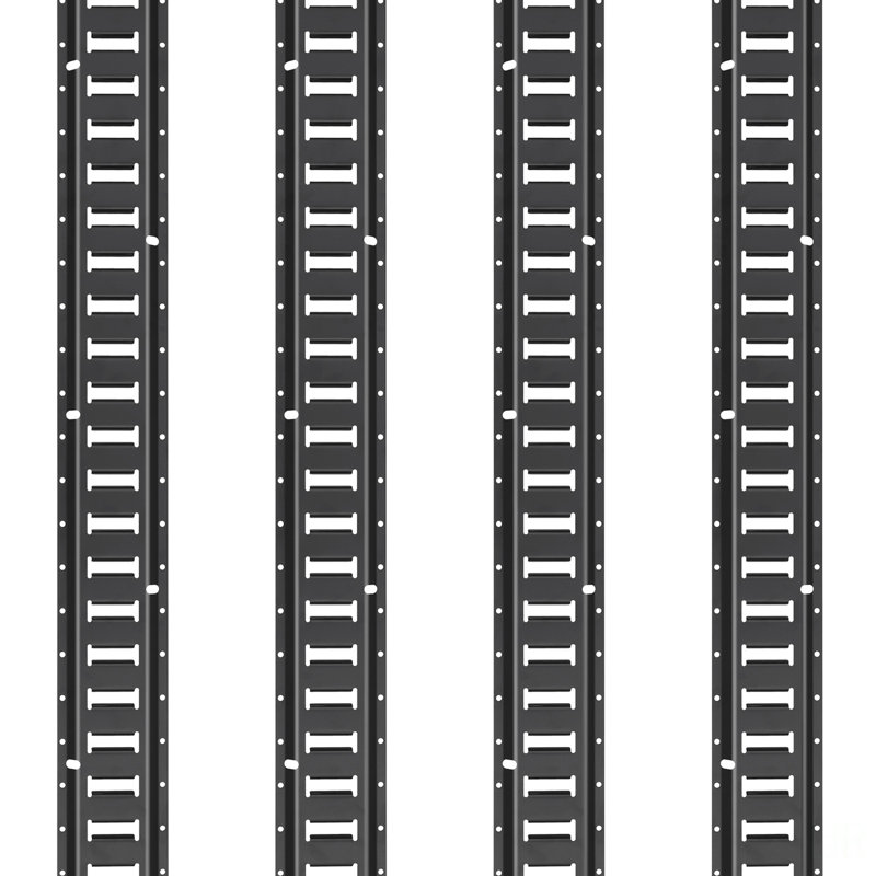 Ensemble de rail d'attache E Track, ensemble de rails E 5 '' de 18 pièces comprenant 4 rails en acier, 8 ancrages à joints toriques et 4 attaches avec anneau en D et 2 sangles à cliquet, accessoires de fixation pour vélos de cargaison, 2 000 lb